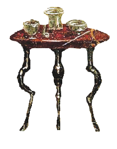 A depiction of a thin-legged wooden table from a Roman fresco.