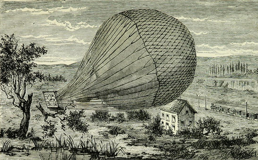 Wreck of the Géant, illustration from “Wonderful balloon ascents: or, the conquest of the skies; a history of balloons and balloon voyages,” 1888. Wellcome Collection.