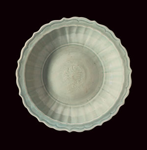A pale green Yuan dynasty plate.